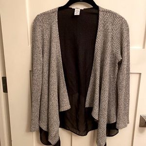 Flow-y cardigan (part sheer, part sweater)